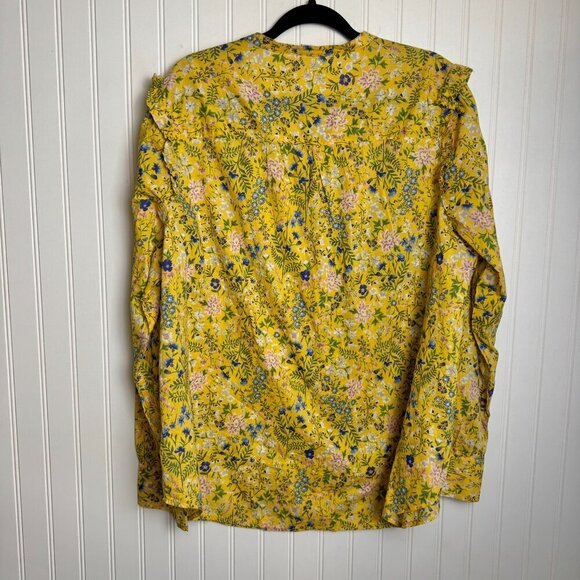 Old Navy NWT Yellow Floral Long Sleeve Button Down I24 - Picture 5 of 8